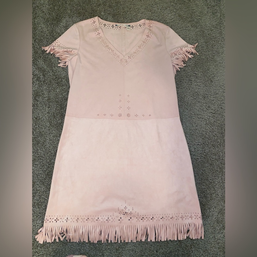 Cheese and violet suede blush dress